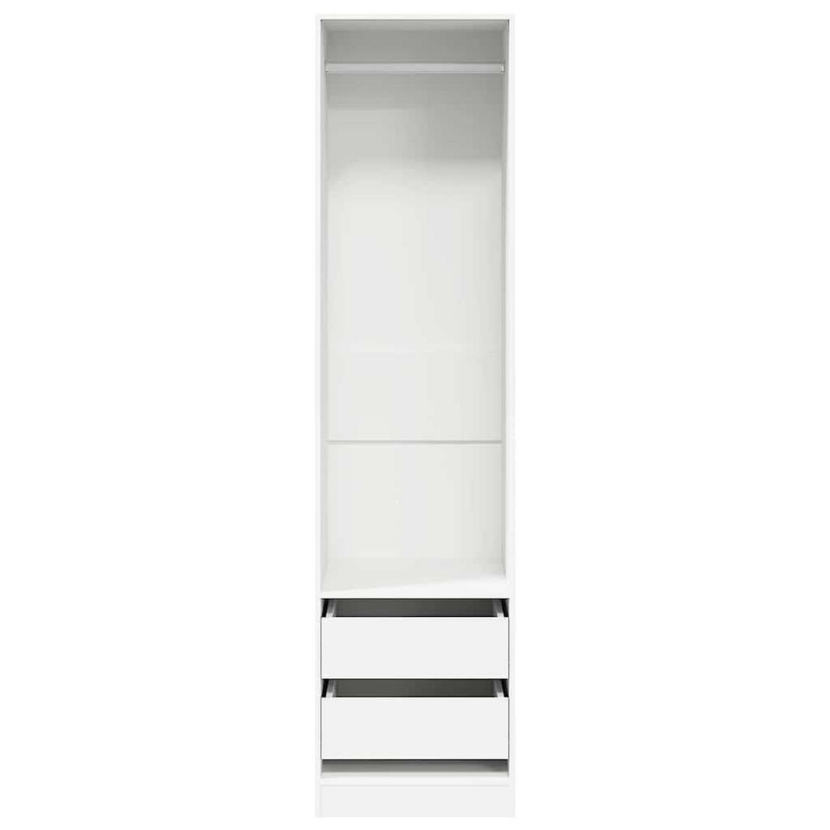 KLEIDERSCHRANK Mit Schubladen Weiss 50/50/200 Cm Holzwerkstoff - Weiß, Holzwerkstoff (50/200/50cm) - vidaXL