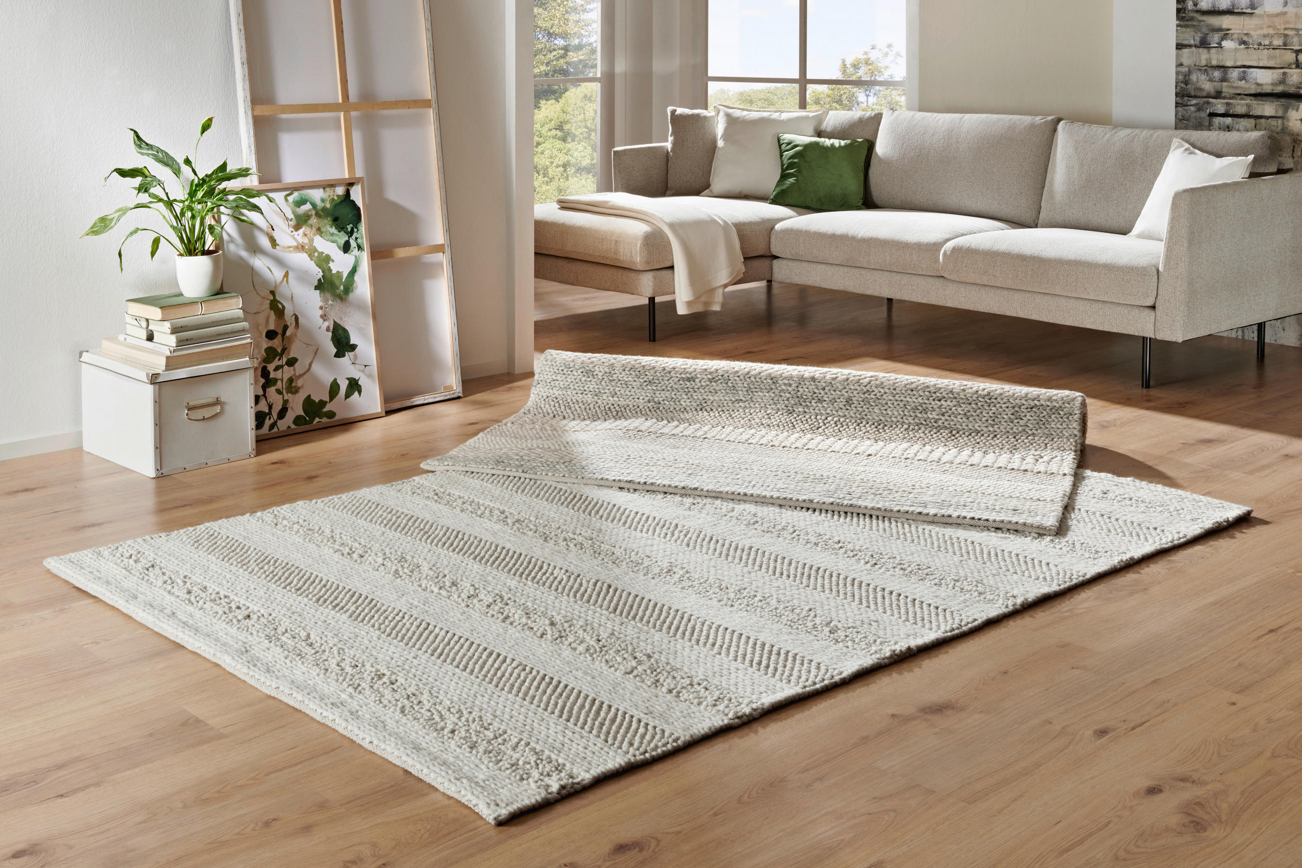 Schafwollteppich Creme