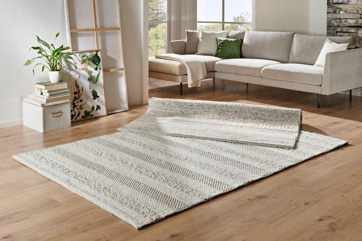 Schafwollteppich Creme