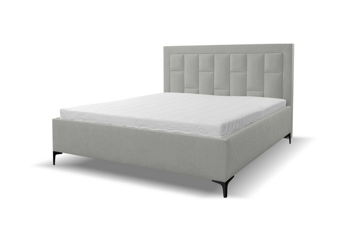 POLSTERBETT VENEZIA mit Kopfteil, 160 x200 cm, Doppelbett mit Bettkasten und Lattenrost aus Strukturstoff, Velourstoff, Frabe: Grau - Grau, Holz/Kunststoff (160/200cm) - VENASI MÖBEL