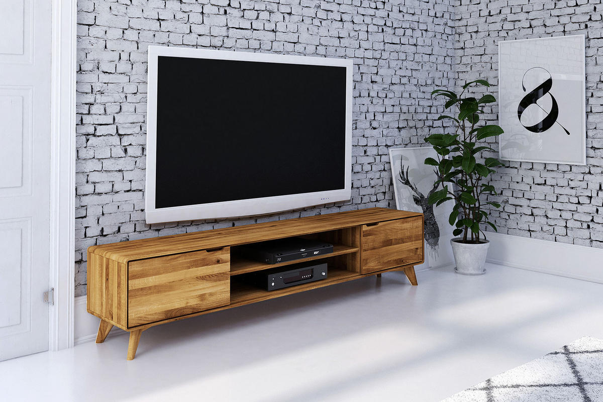 GREG HIFI-SCHRANK Wildeiche - Wildeiche, Holz (220/48/40cm) - byoak