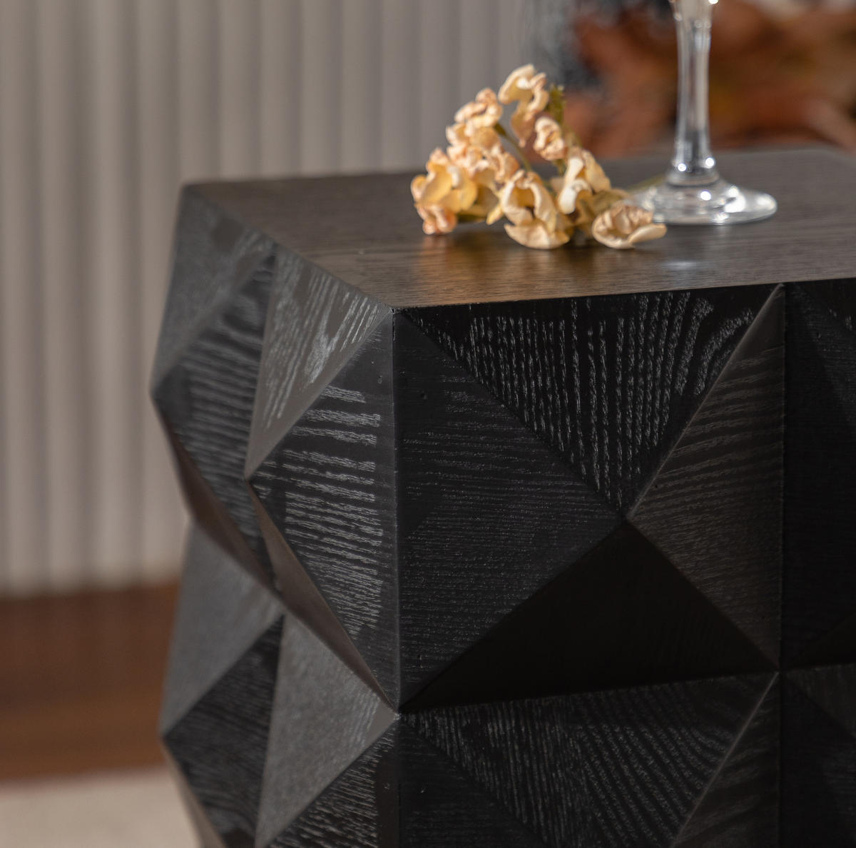 COUCHTISCH 60 cm Schwarz aus Massivholz und MDF im Vintage-Stil - Schwarz, Holzwerkstoff (37/37/60cm) - OKMYHOME