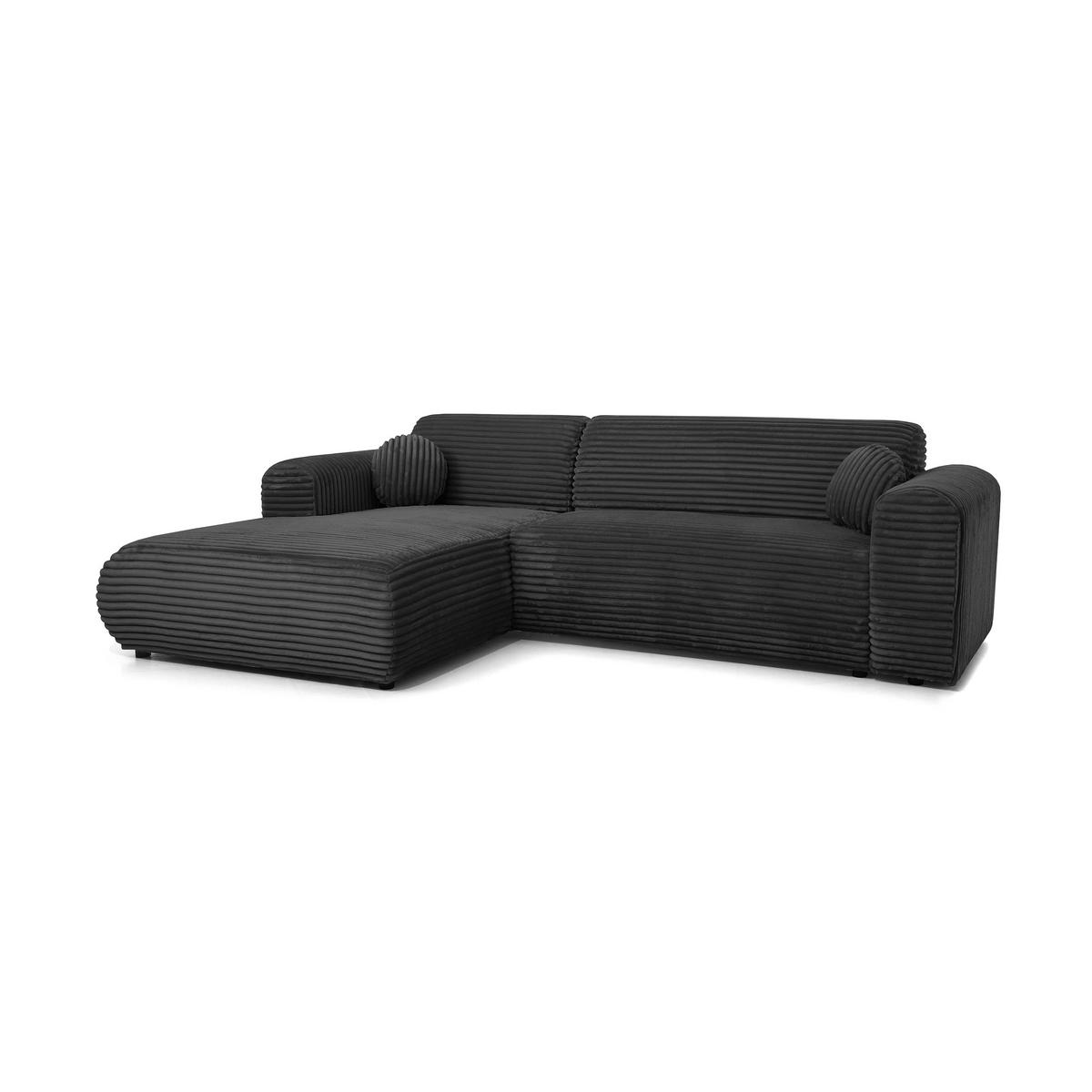 ECKSOFA Puerto, ohne Schlaffunktion, Schwarz, links - Schwarz, Textil (269/170cm) - Beautysofa