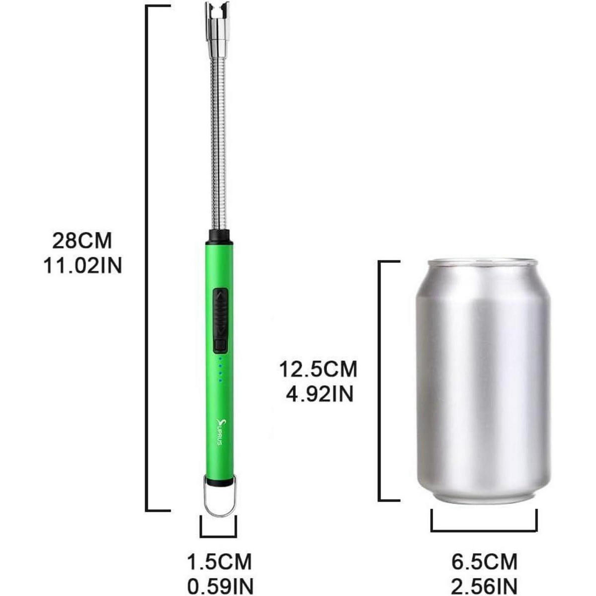 KERZENANZÜNDER elektrisch mit flexiblem Hals grün - Grün, Metall (4.3/1.7/26.7cm)