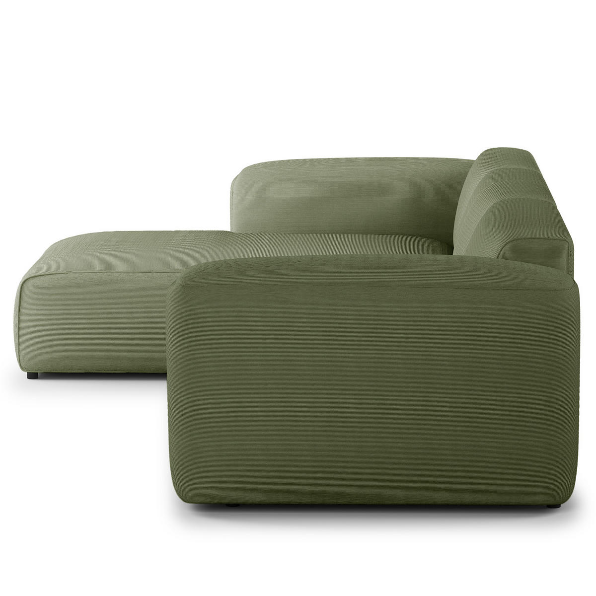 3-SITZER ECKSOFA mit Longchair - Dunkelgrün/Schwarz, Kunststoff/Textil (284/173cm) - home24