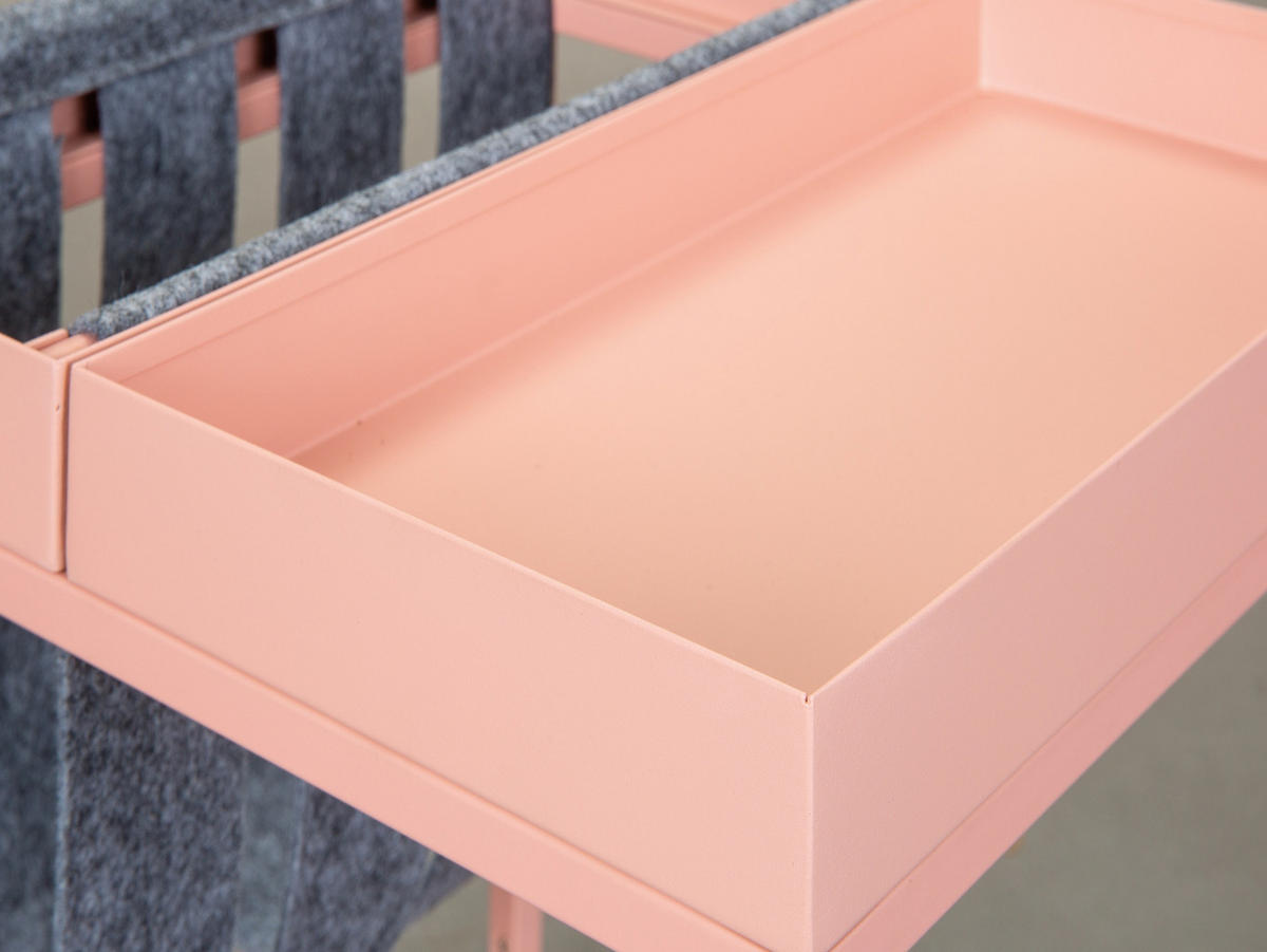 COUCHTISCH mit Magazinhalter grau und rosa - Grau, Holzwerkstoff (35/35/40cm) - ebuy24