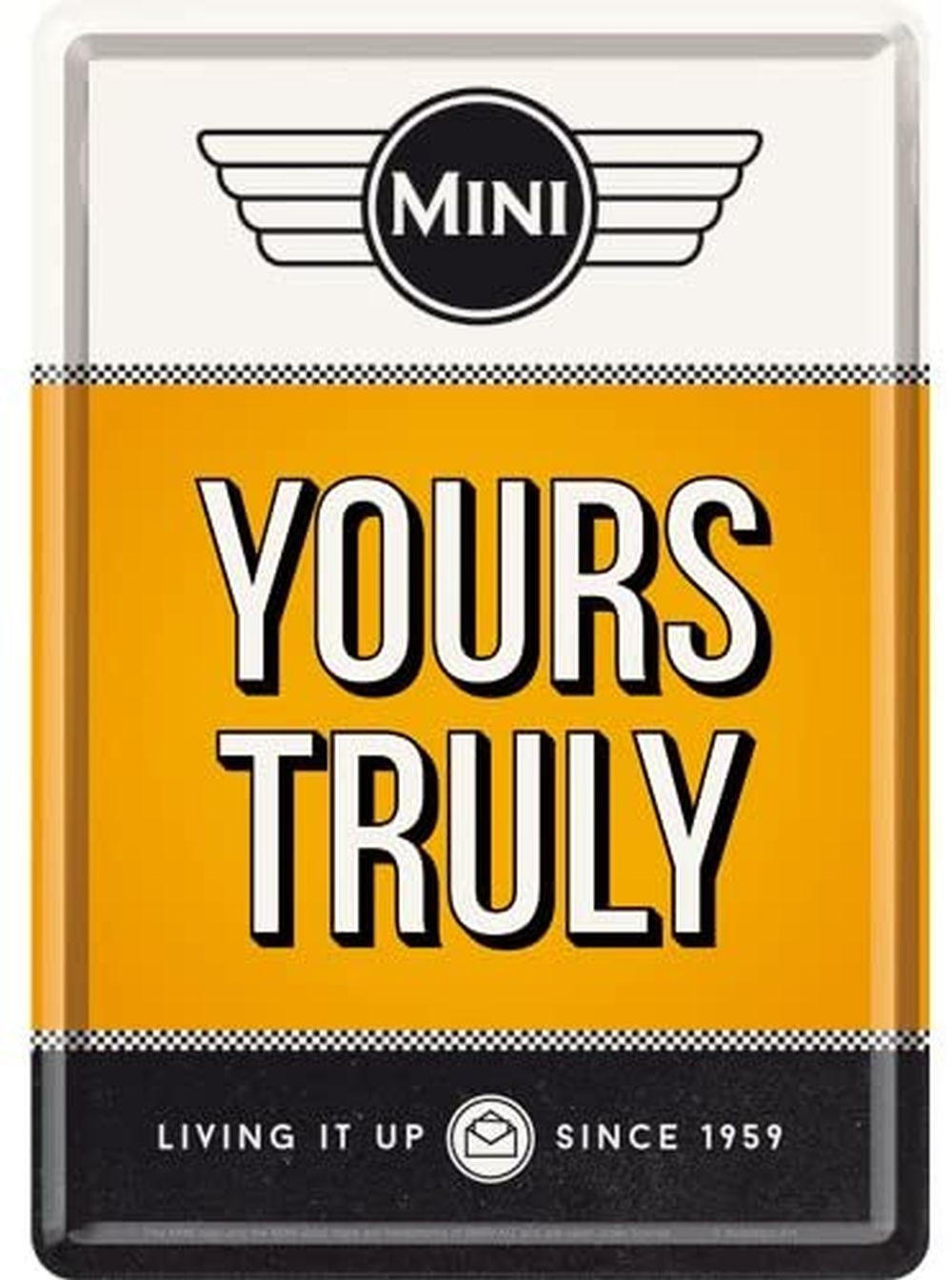 MINIBLECHSCHILD 10/14 cm Mini Yours Truly Orange - Multicolor, Metall (10/14/0.1cm) - Nostalgic-Art