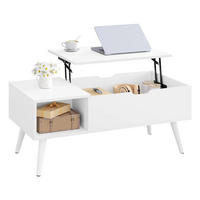 COUCHTISCH 100/50/43-57 cm höhenverstellbar Stauraum Weiß - Weiß, Holz (50/100/57cm) - Kaket