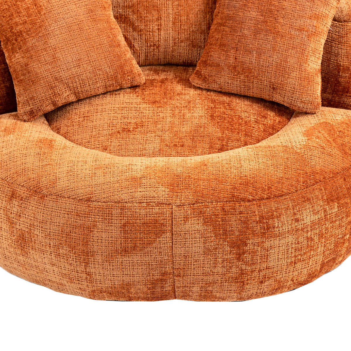 SITZSACK Chenille Orange mit Armlehnen - Orange, Textil (108/52/108cm) - WISHDOR