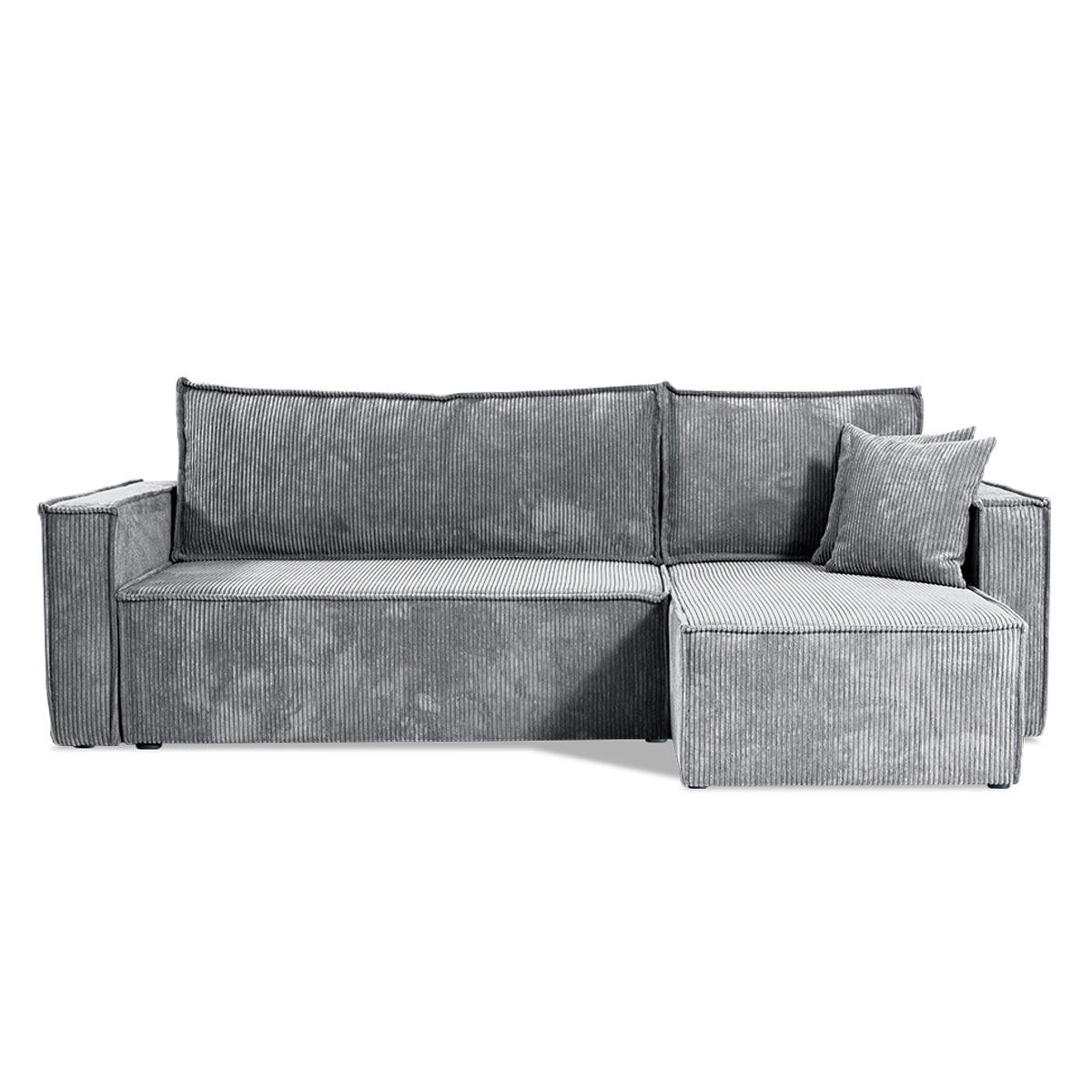 ECKSOFA Ezekiel 3 Sitzplätze Hellgrau - Grau, Holz (236/145cm) - Petits-meubles
