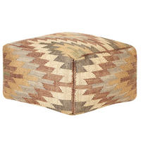 POUF Deepor 50/50/30 cm - Beige, Naturmaterialen (50/30/50cm) - Beliani