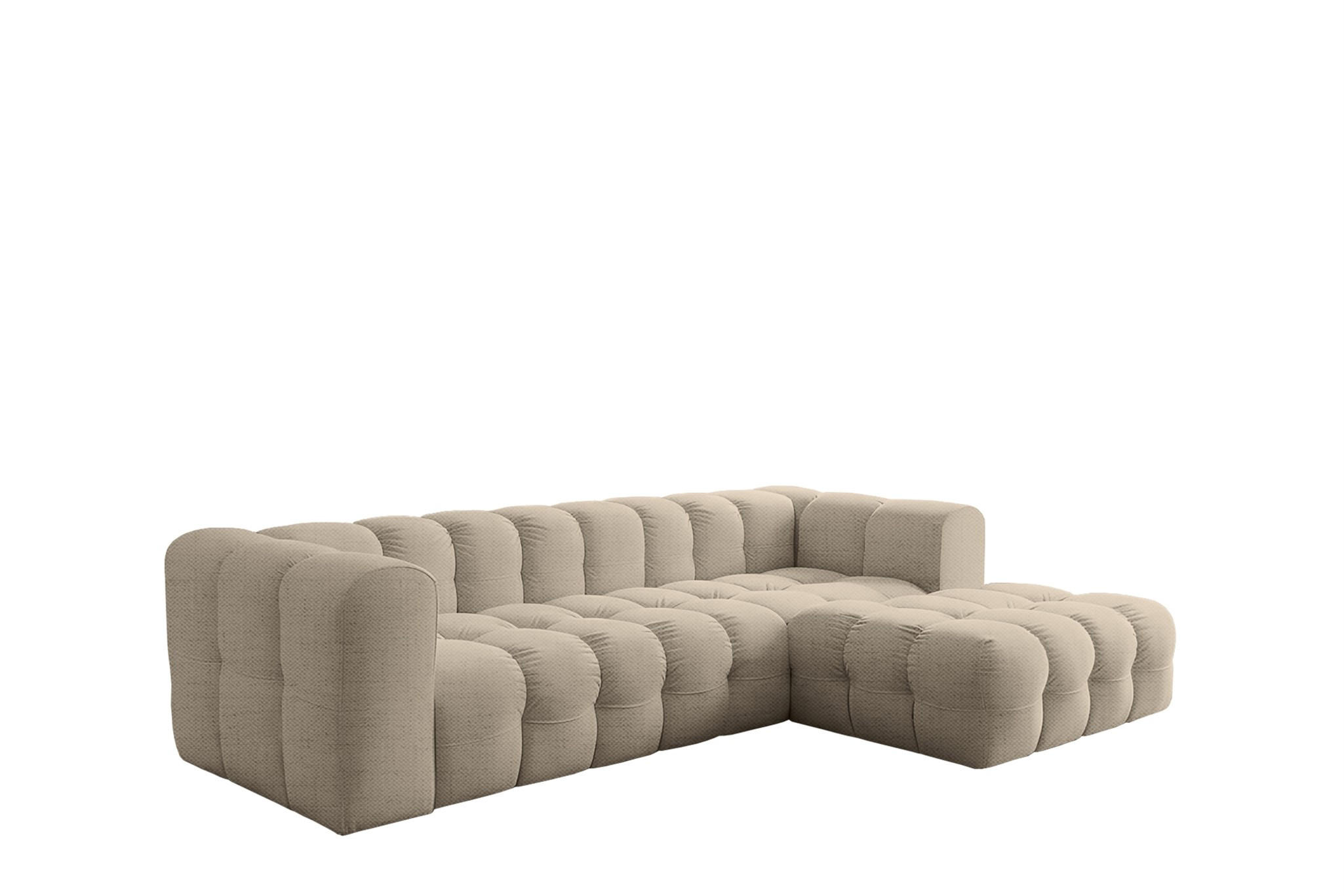 ECKSOFA Solvie In Moly - Beige, Holzwerkstoff/Textil (290/193cm) - Fun Möbel