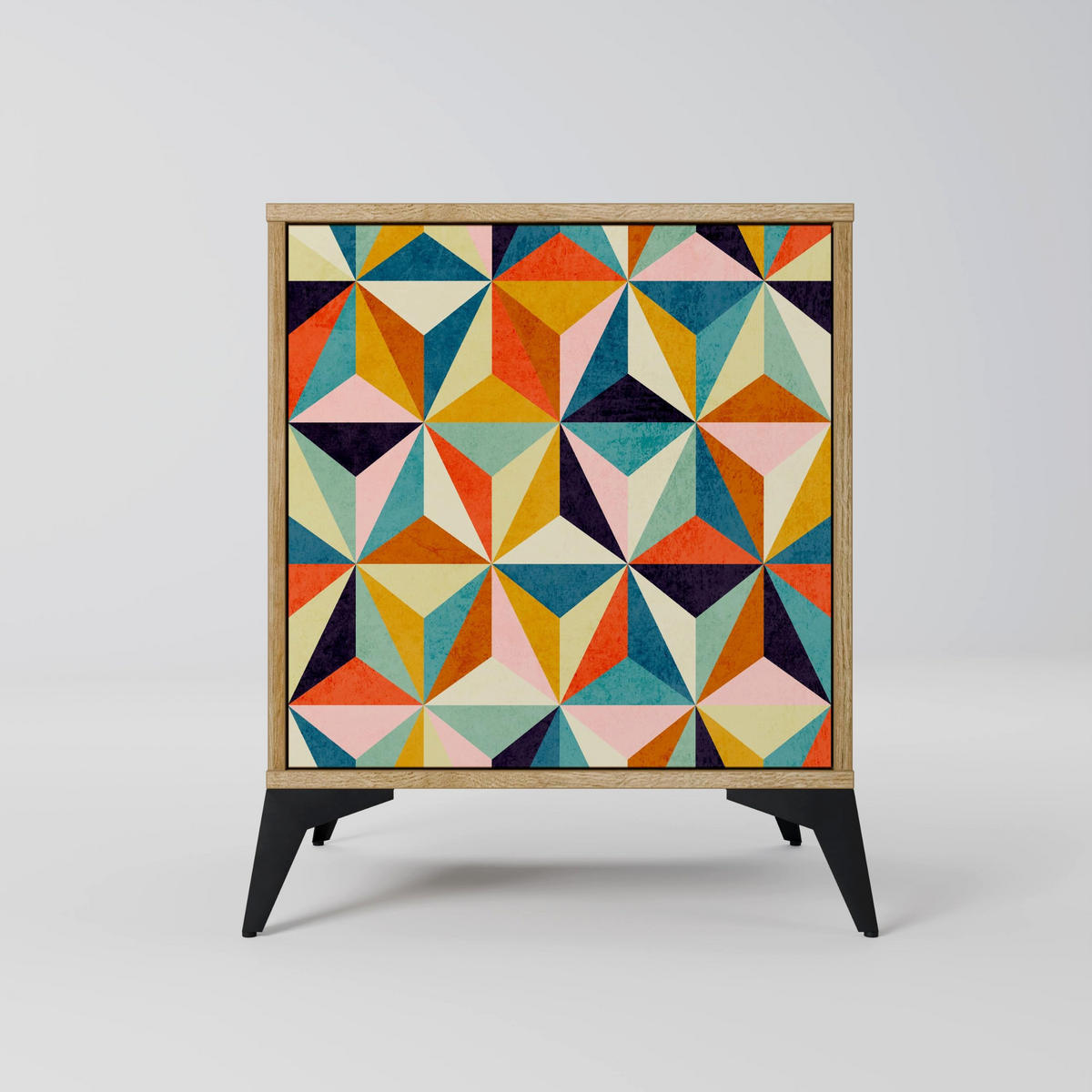 SIDEBOARD TESSELATE TREASURES, Eichefarben, 57,5x42x57,5 cm, Ohne Füße - Eichefarben/Multicolor, Holzwerkstoff (57.5/57.5/42cm) - SpaceRebels