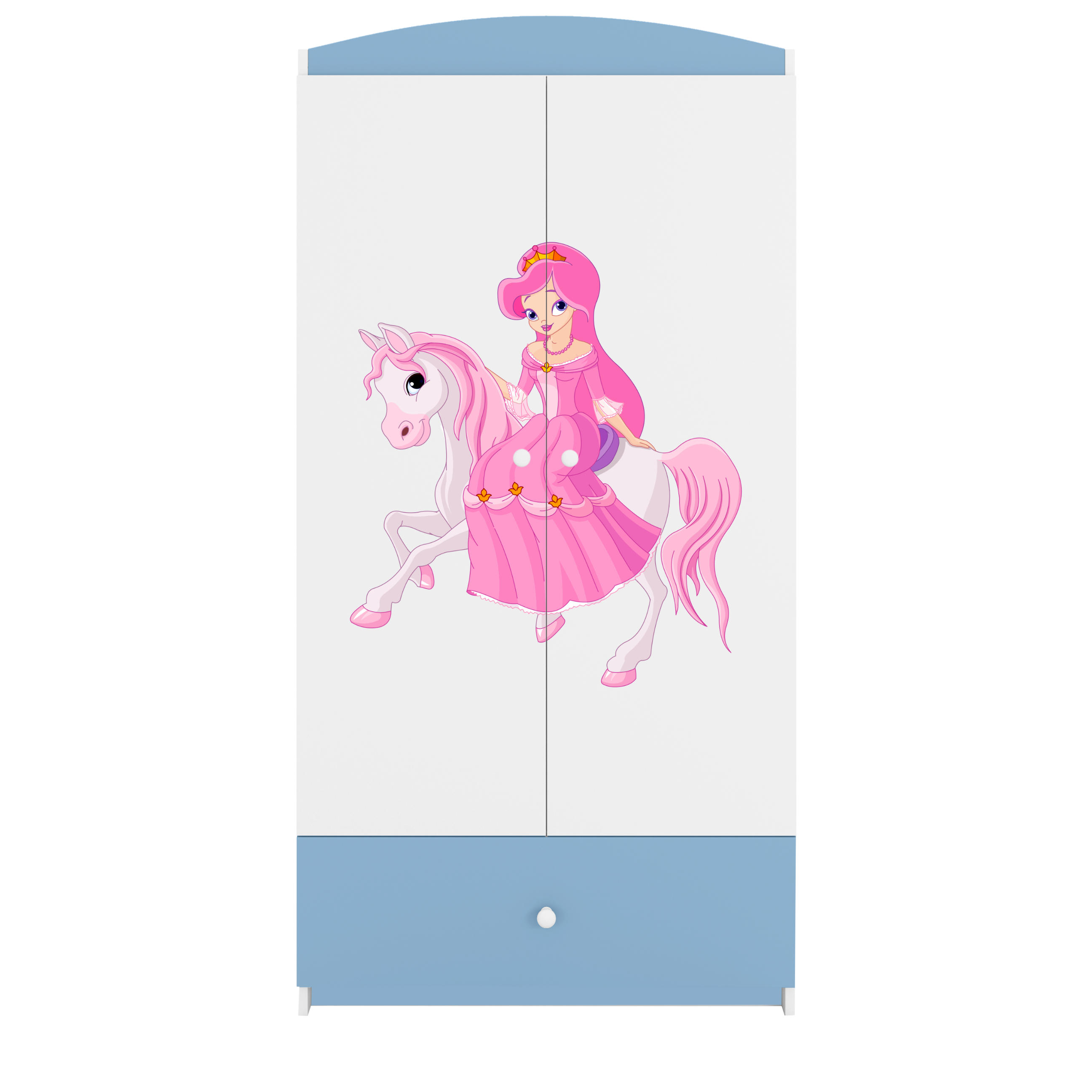 KINDERKLEIDERSCHRANK Prinzessin II - Blau, Holzwerkstoff (90/175/52cm) - RAUMHIRSCH FURNITURE