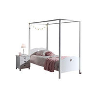 HIMMELBETT mit Nachtkommode Kamila 211x187x96 aus MDF in Weiß - Weiß, Holzwerkstoff (90/200cm) - 58aufmkessel