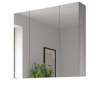 SPIEGELSCHRANK weiß 82 x 77 cm, Badschrank 3-türig mit Spiegel - Weiß, Glas/Holzwerkstoff (82/77/18cm) - Inn.Furn