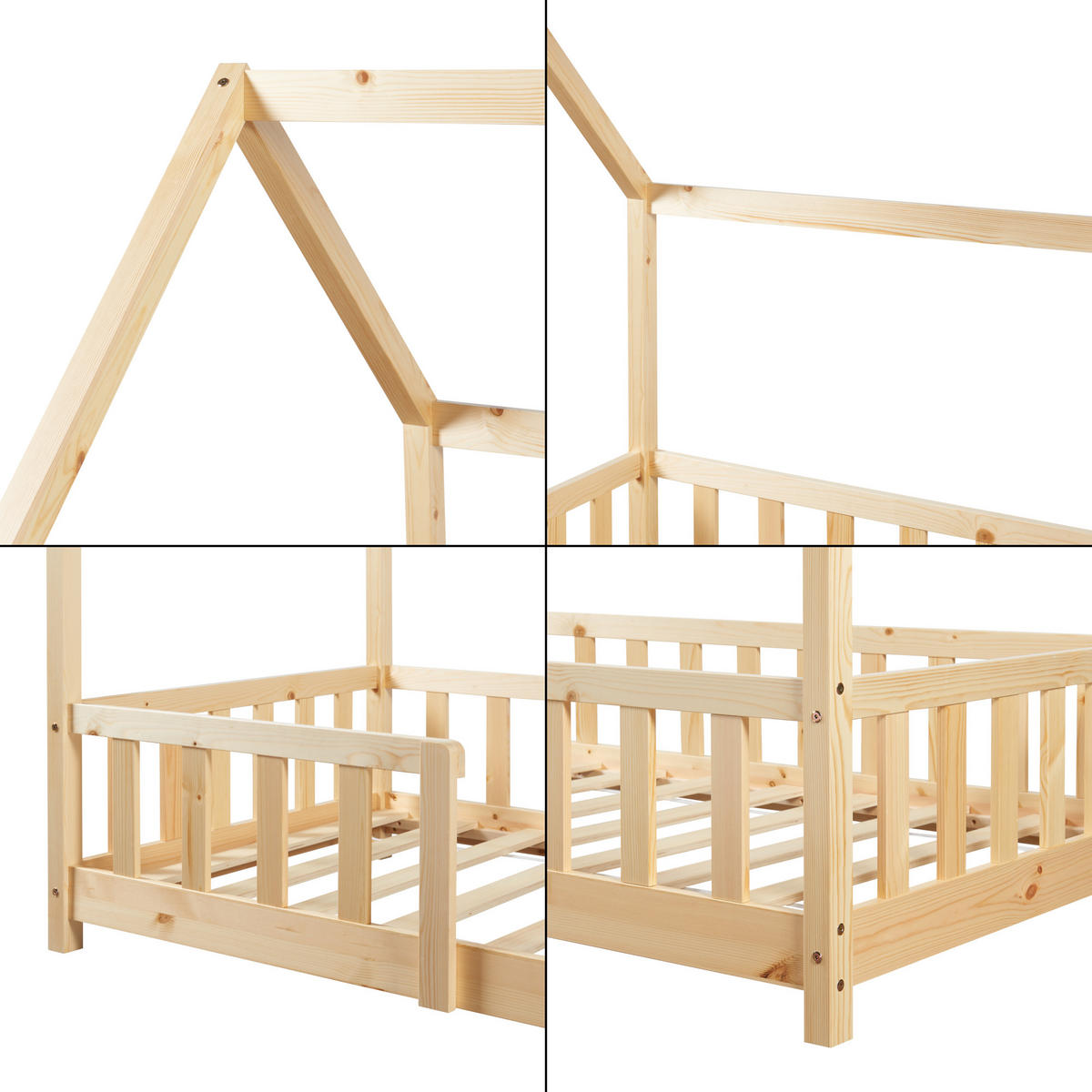 HAUSBETT Sisimiut - Naturfarben, Holz (90/200cm) - [en.casa]