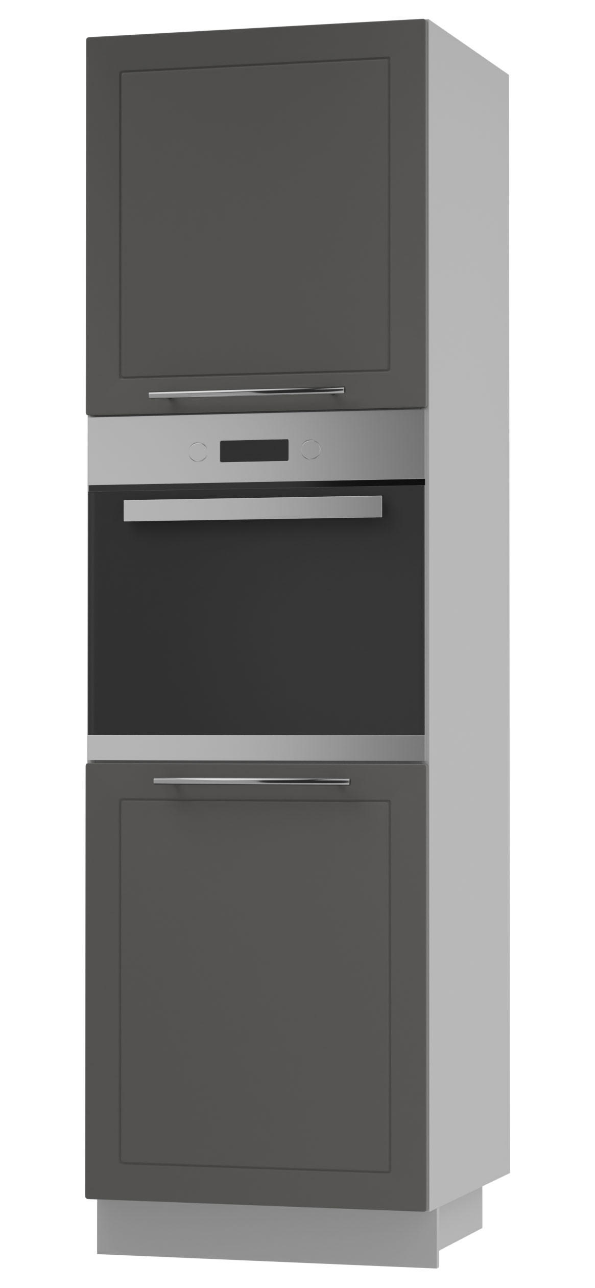 Feldmann-Wohnen Backofenhochschrank Graphit, Grau 60x207x59 cm
