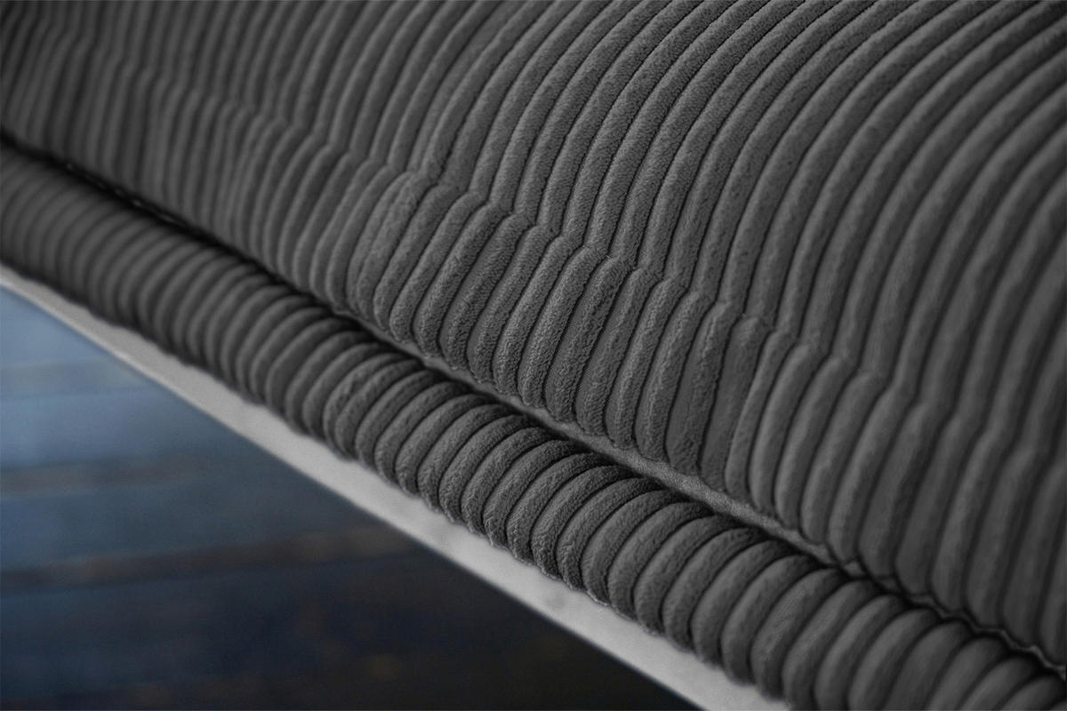 ECKSOFA QUENYA Grau Velvet - Schwarz/Grau, Textil (294/184cm) - KAWOLA
