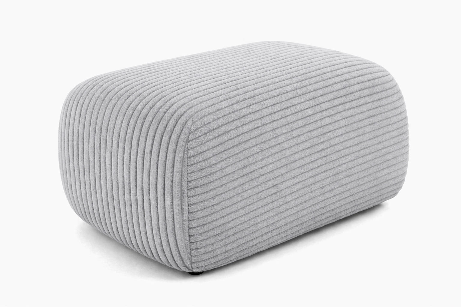HOCKER Sitzpouf Für Wohnzimmer, Cordstoff Poso, Grün, BIS - Hellgrau, Holz (64/40/40cm) - Kaiser Möbel