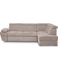 SCHLAFECKSOFA RATLO rechts 4/5-Sitzer mit Bettkasten in Lederoptik, Beige - Beige/Silberfarben, Textil (270/190cm) - KONSIMO®