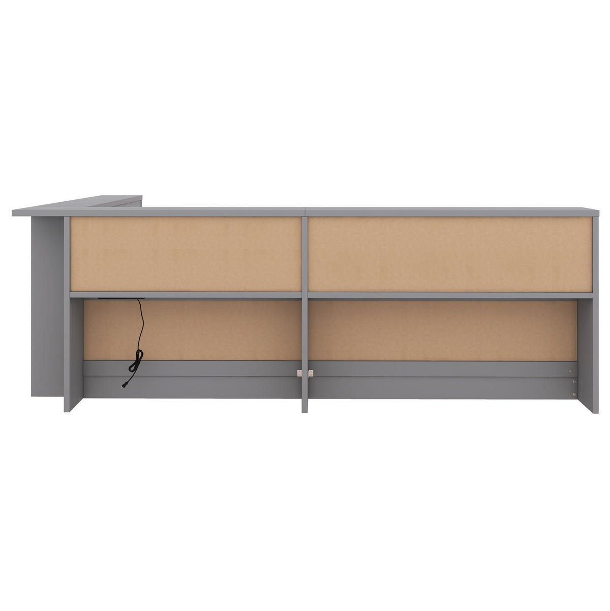 MULTIFUNKTIONSBETT 90/200 cm grau mit Steckdose und 2 USB-Anschlüssen - Grau, Holzwerkstoff (90/200cm) - OKWISH