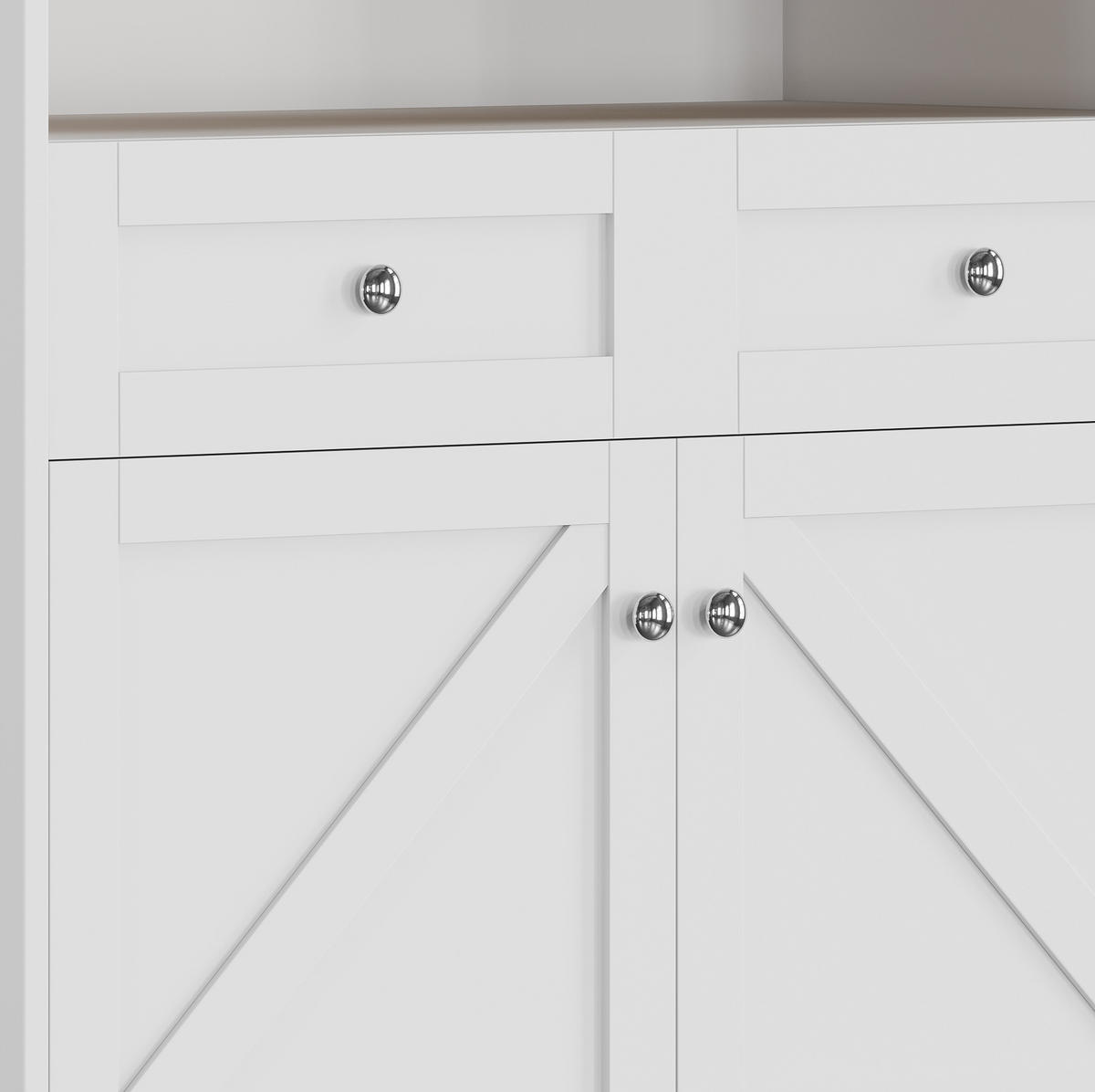 SIDEBOARD 80/40/175 cm Weiß/Natur aus MDF und Spanplatte mit Lochwand - Weiß, Holzwerkstoff (40/175/80cm) - OKMYHOME