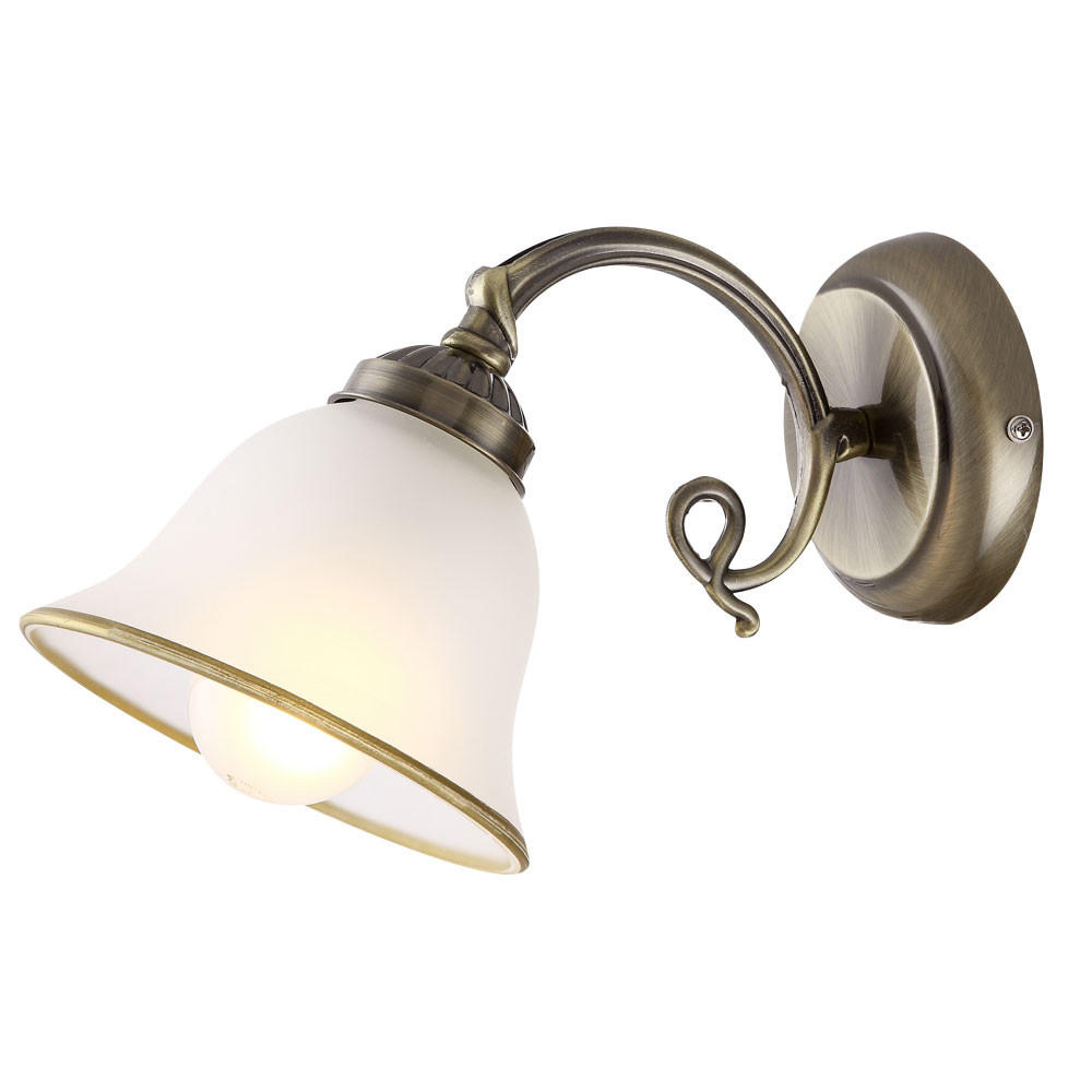 LED WANDLEUCHTE Odin Messing satiniert - Messingfarben, Glas (16/18/30cm) - Globo Lighting