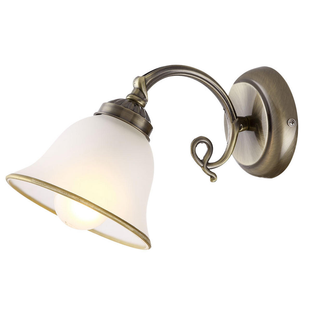 LED WANDLEUCHTE Odin Messing satiniert - Messingfarben, Glas (16/18/30cm) - Globo Lighting