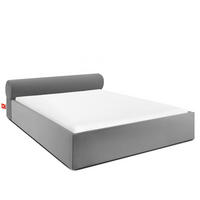 POLSTERBETT LUNEO - Hellgrau/Schwarz, Holz/Holzwerkstoff (162/204cm) - KONSIMO®