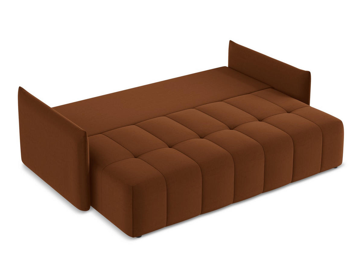 POUF Samt Stoff Blau - Schwarz/Hellblau, Holzwerkstoff/Kunststoff (75/37/75cm) - Makamii