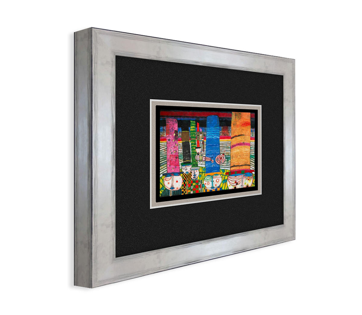 BILD gerahmt 30x35 cm Friedensreich Hundertwasser „Hüte tragen“ - Multicolor, Holz (30/35cm) - artissimo