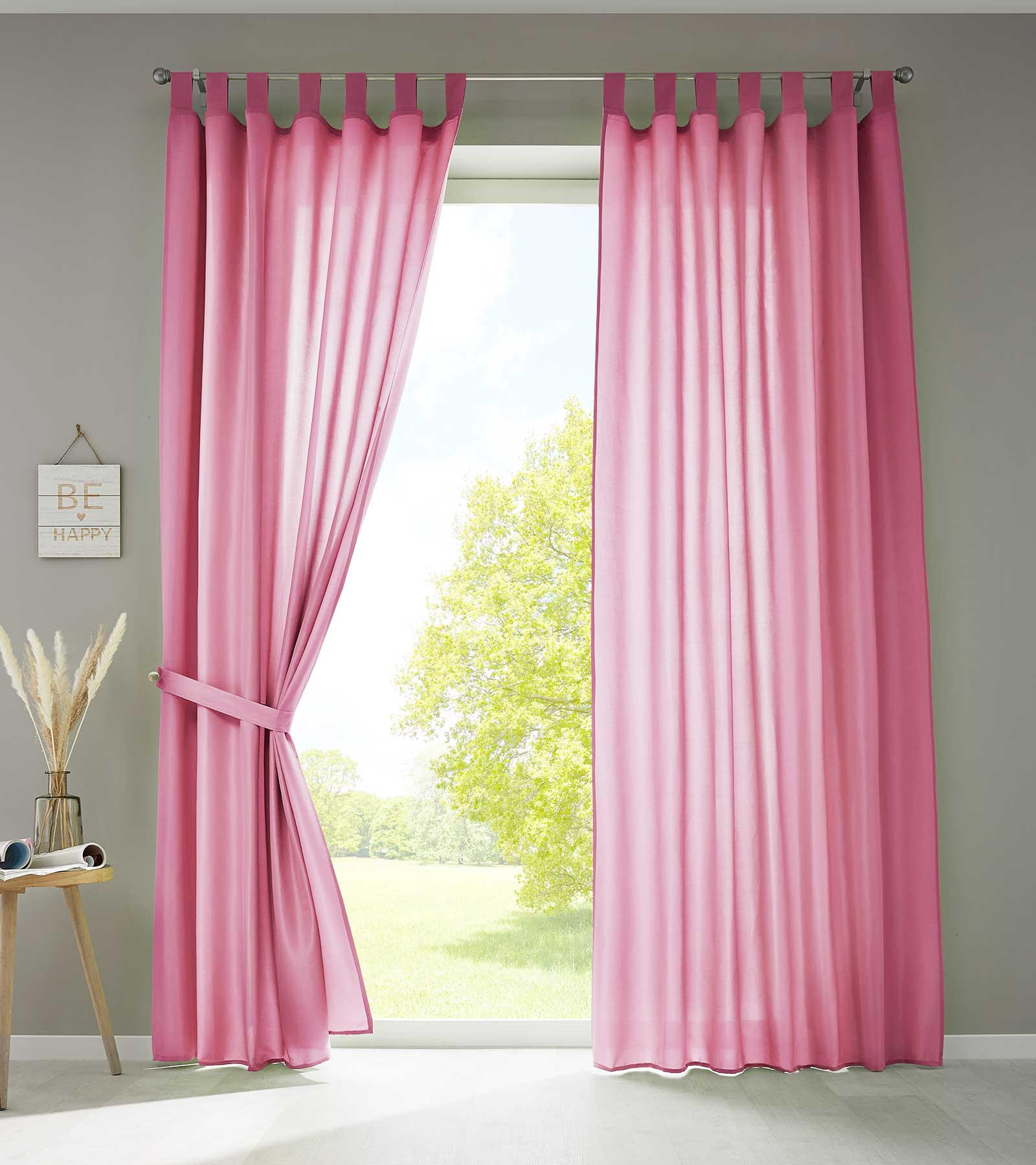 VORHANG 2ER SET POTSDAM HxB 245x140 cm Pink - Pink, Textil (140/245cm) - Gardinenbox