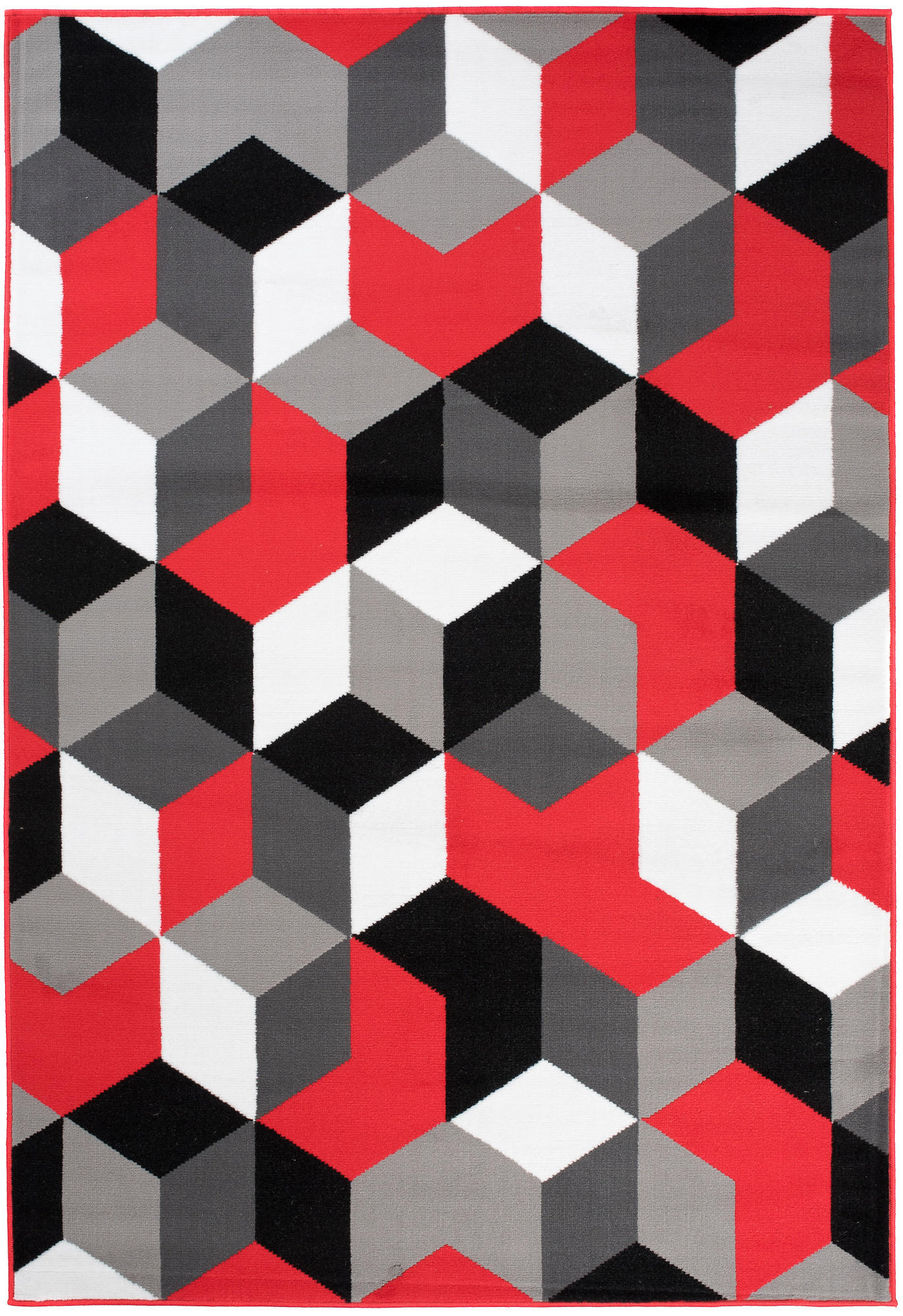 TEPPICH MAYA Rot Geometrisch Gitter Figuren 160/230 cm - Rot, Textil (160/230cm) - Tapiso