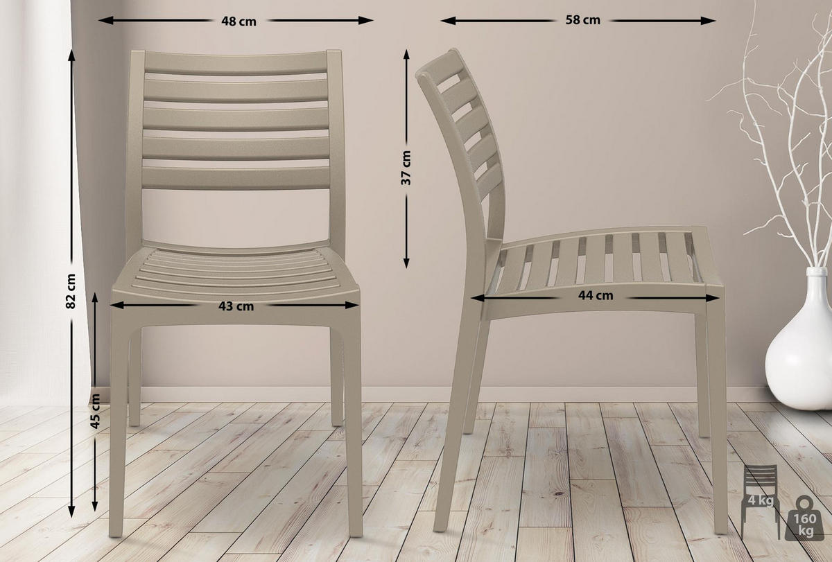 STUHL Argon Schlamm - Naturfarben, Kunststoff (48/82/58cm) - TPFGarden