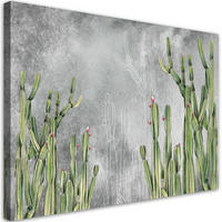 WANDBILD großer wüstenkaktus - Silberfarben, Textil (60/40cm) - Feeby