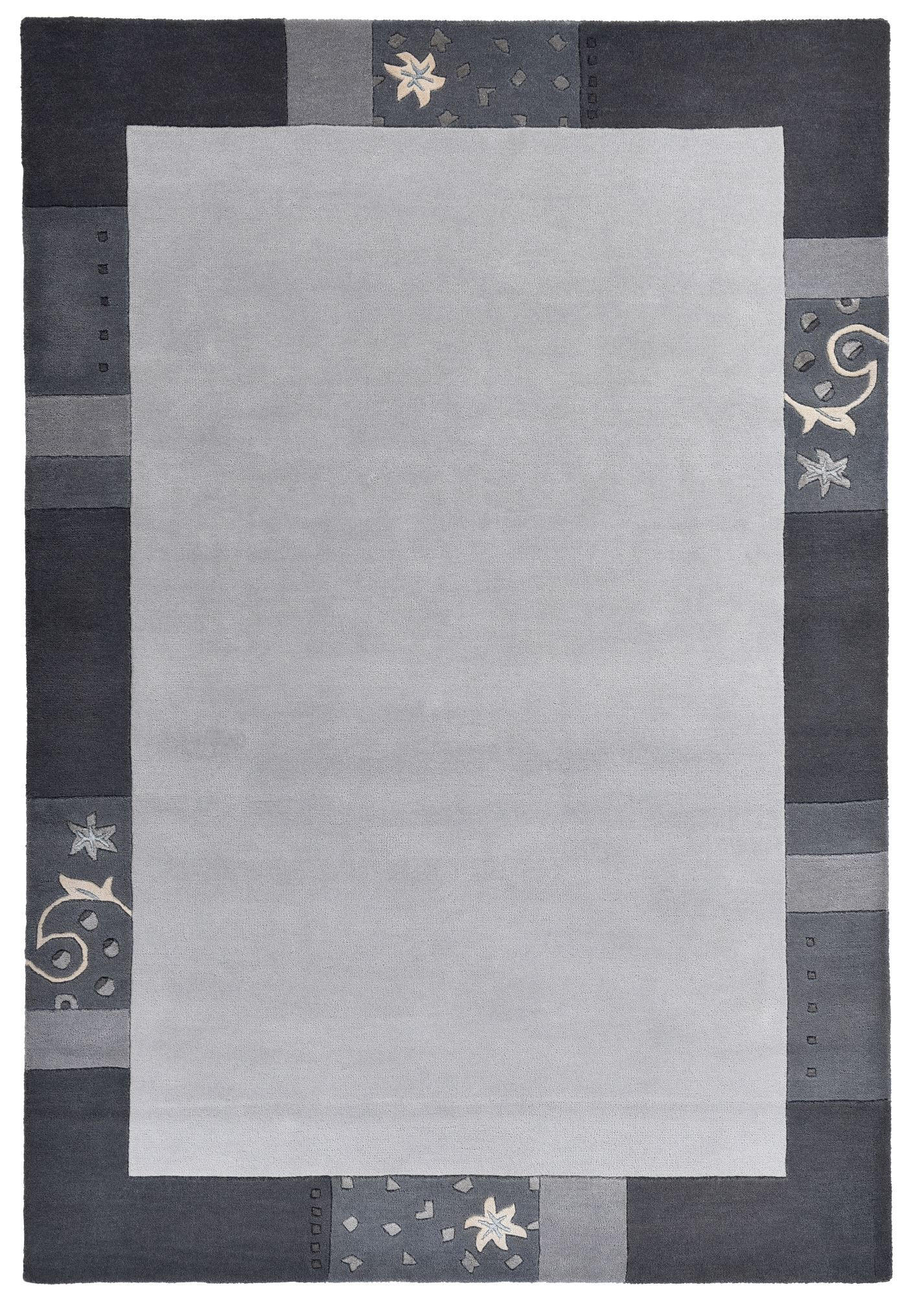Theko Handtuftteppich Silber 90x160 cm