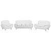 SOFA-SET 6-sitzer Kunstleder Weiß Leira - Weiß, Kunststoff (201/88/86cm) - Beliani