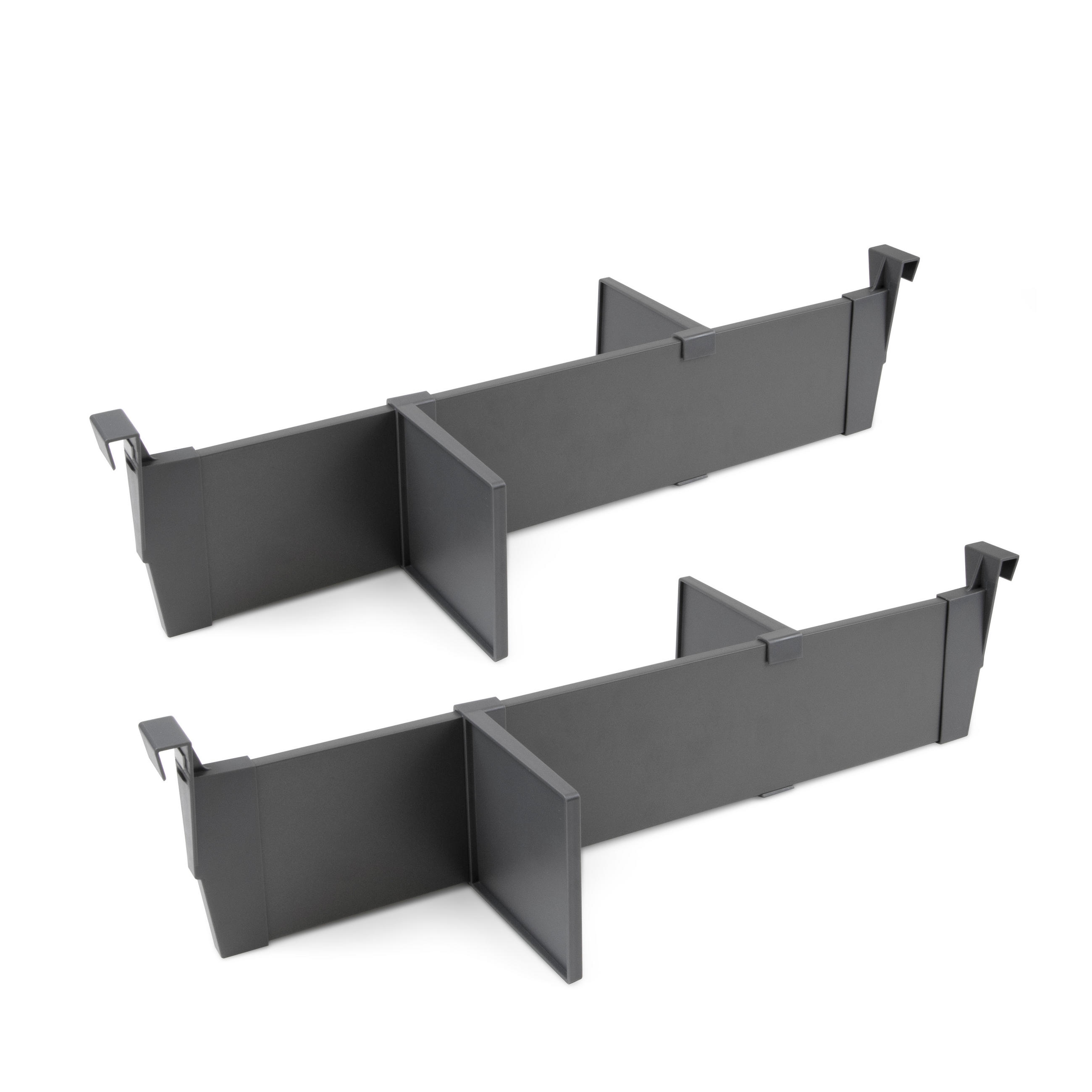 TRENNWANDSET für die Innenausstattung der Schubladen Vertex-Concept, Breite 600mm, Aluminium und Kunststoff, Anthrazitgrau - Anthrazit, Metall (16/5.5/51cm) - EMUCA