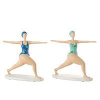 FIGUR YOGA - Polyresin - Multi - 2er Set - Multicolor, Glas/Naturmaterialien (10/29.5/28.2cm) - J-Line
