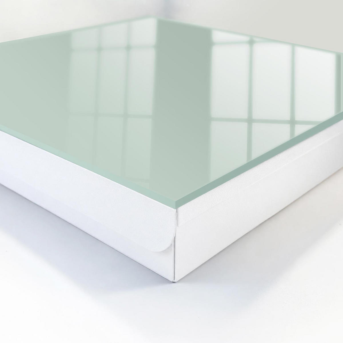 SCHLÜSSELBOX Weiß 30x30 cm – Türöffnung nach rechts - Hellminz - Grün, Metall (30/30/5cm) - TULUP