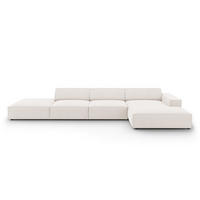 ECKSOFA rechts Jodie aus strukturiertem Stoff leichtes beige 5 Sitzplätze - Beige, Textil (166/341cm) - Micadoni