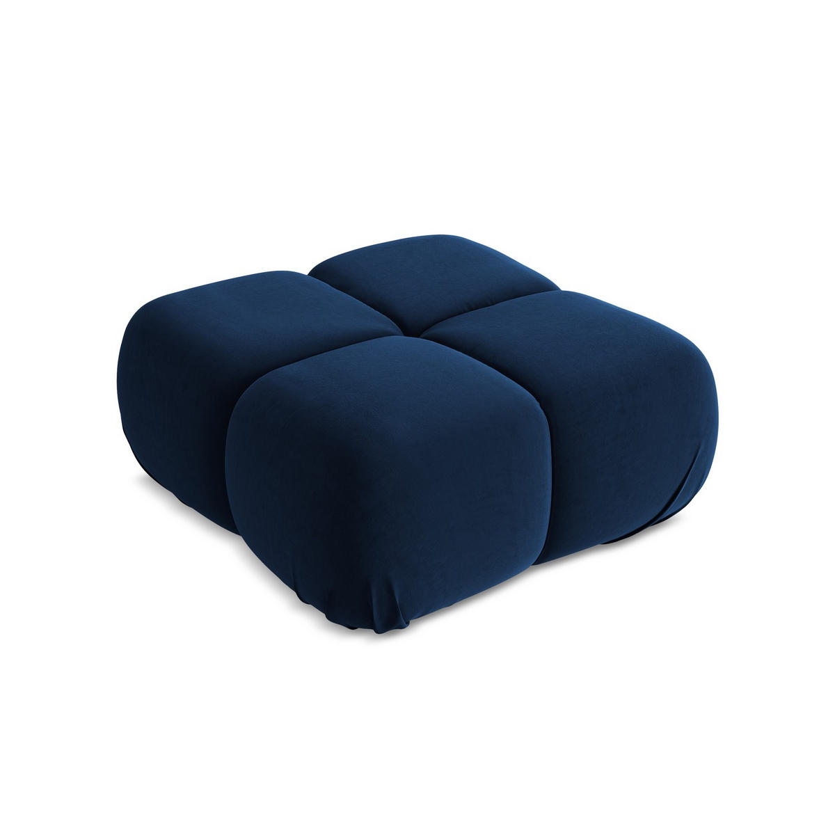 POUF Samt Stoff Blau - Blau/Schwarz, Kunststoff/Textil (95/41/95cm) - LaMiaSofa