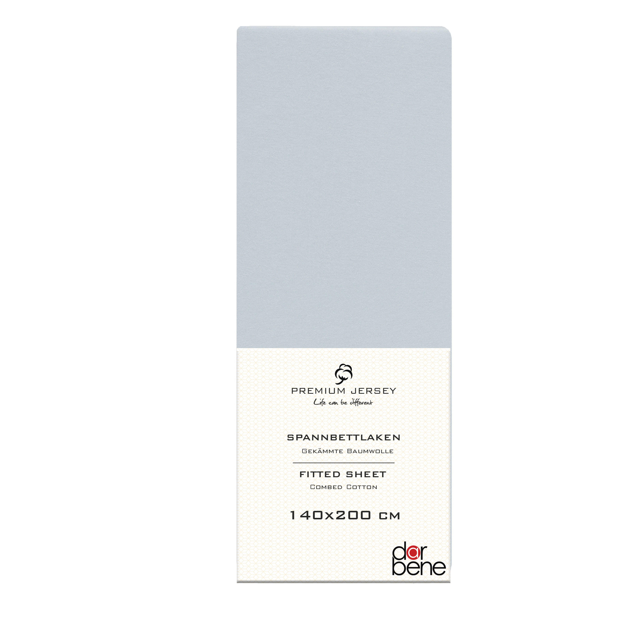 SPANNBETTLAKEN Premium Jersey Baumwolle - Hellblau, Naturmaterialien (140/200cm) - DarBene