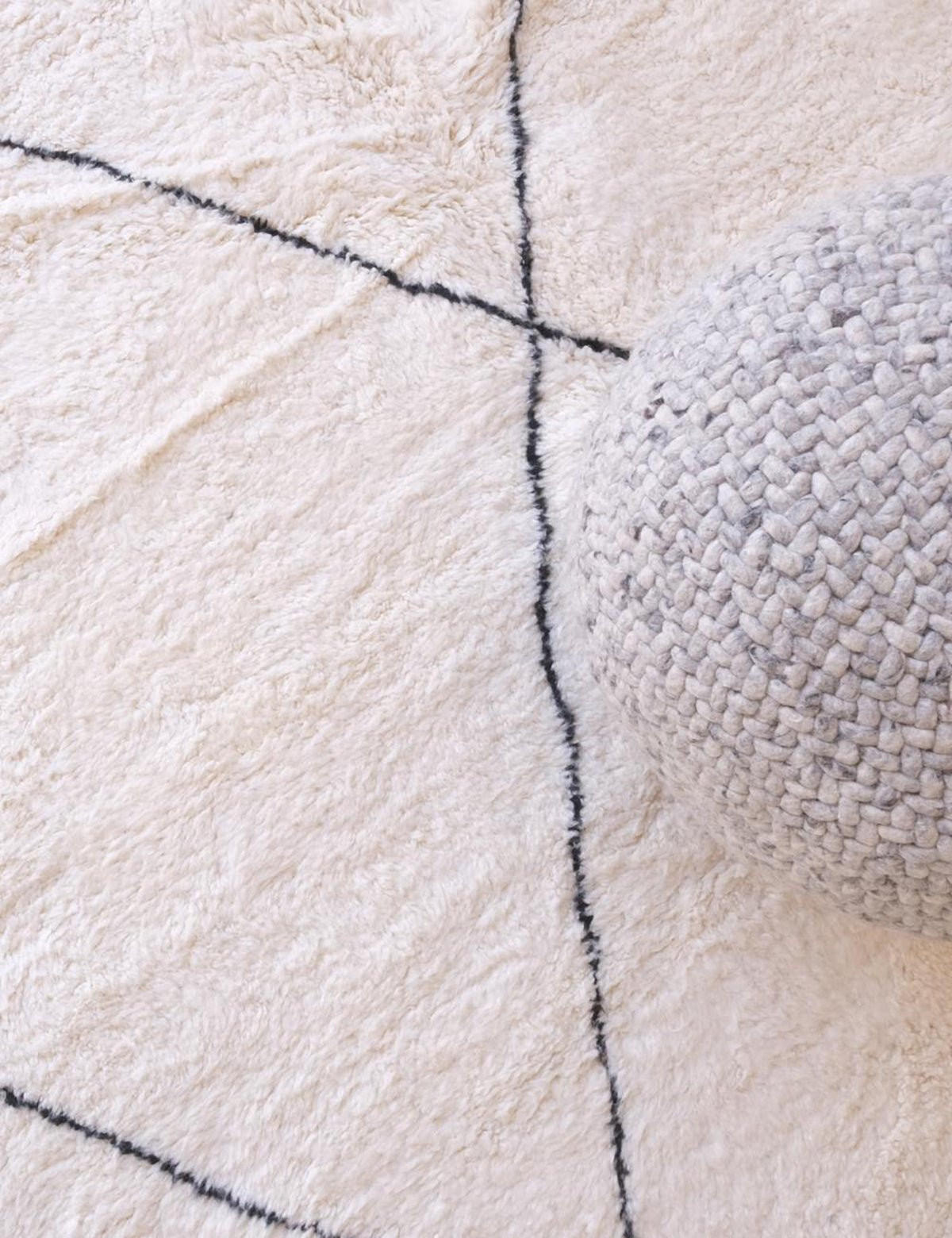 BERBERTEPPICH grafisch Wolle 260x 352 cm - Weiß, Naturmaterialien (260/352cm) - AFK Living