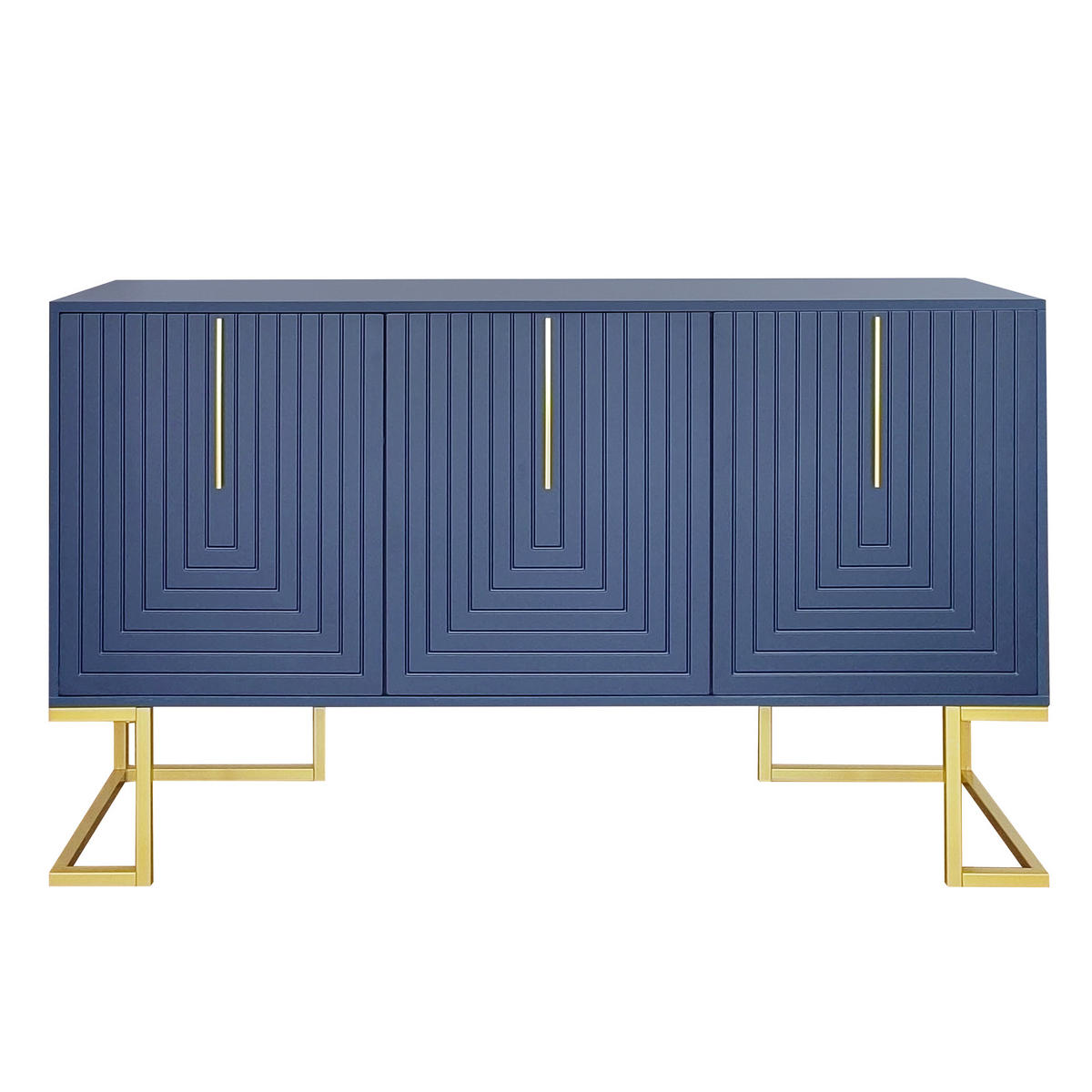 Sideboard Blau 138/40/80,5CM - Blau, Holzwerkstoff/Metall (40/80.5/138cm) - Urban Meuble