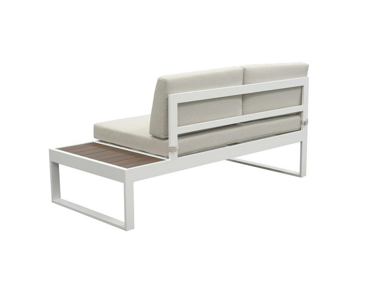 GARTEN-ECKLOUNGE Lusso Weiß Aluminium für 5 Personen - Weiß, Kunststoff - Green Spirit