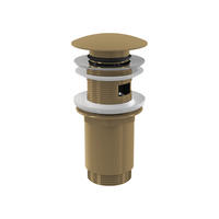 ABLAUFVENTIL Waschbecken CLICK/CLACK 5/4" Ganzmetall mit Überlauf Gold-gebürstet matt - Goldfarben, Kunststoff (7.5/7.5/15cm) - Alcadrain
