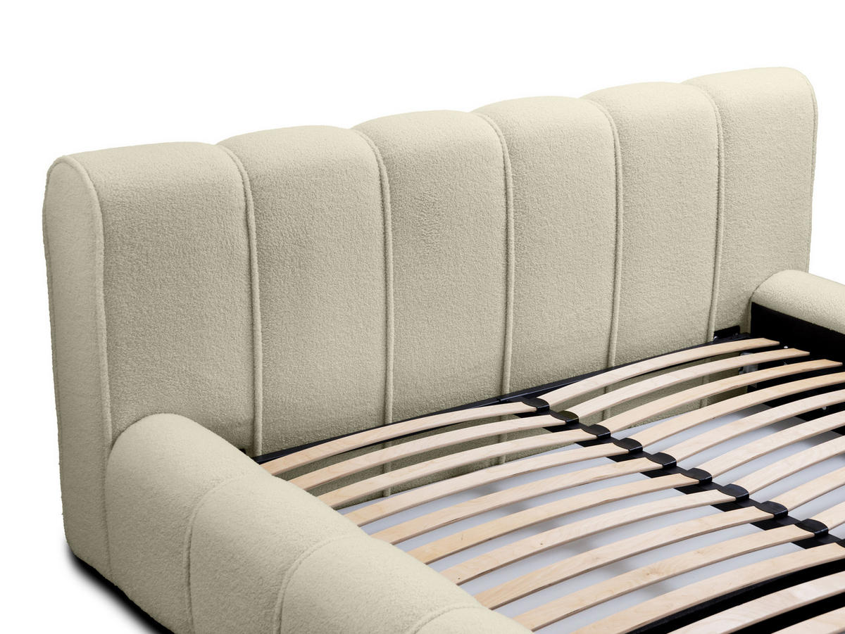 POLSTERBETT Adell Beige 180/200 cm Boucle mit Bettkasten - Beige, Textil/Metall (180/200cm) - wonello
