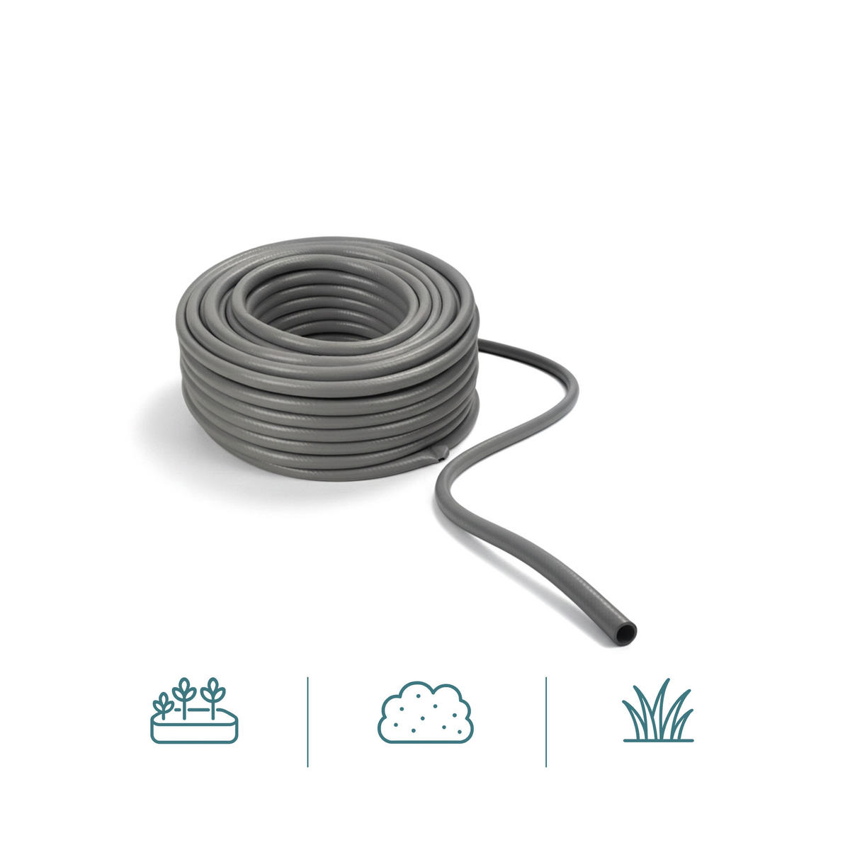 GARTENSCHLAUCH - Grau, Kunststoff (7000cm) - Relaxdays